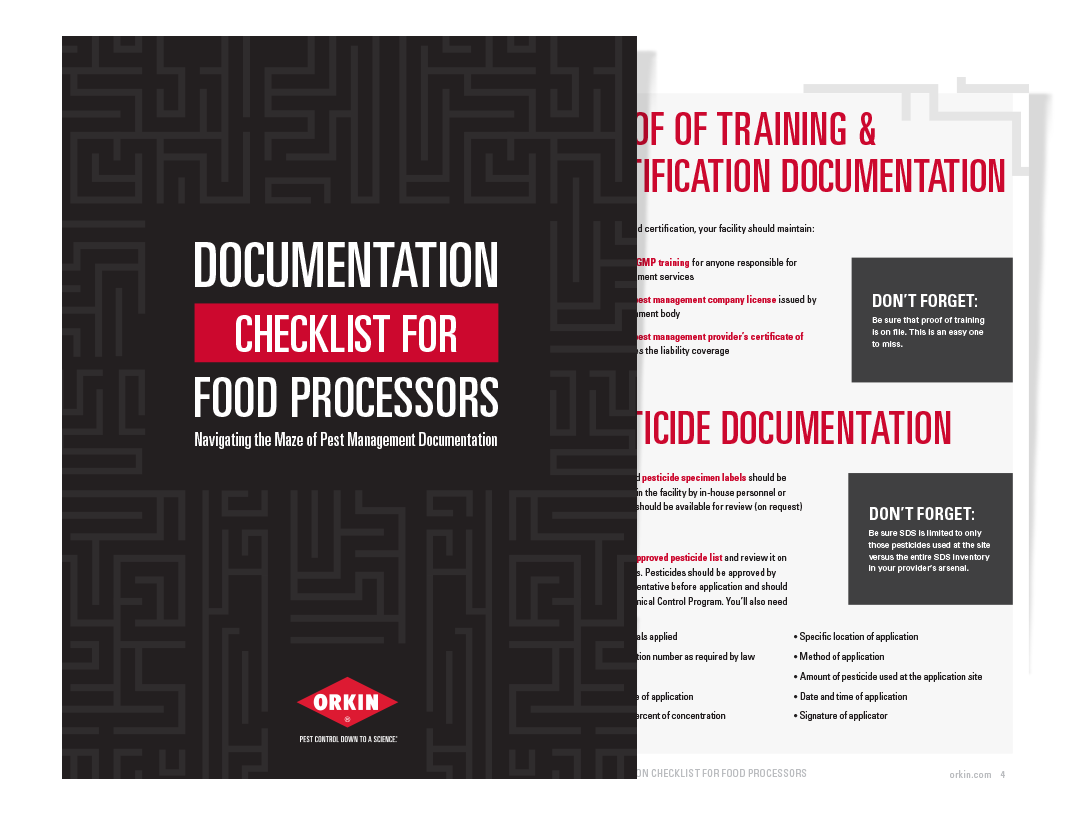 Pest Control Documentation Checklist for Food Processors